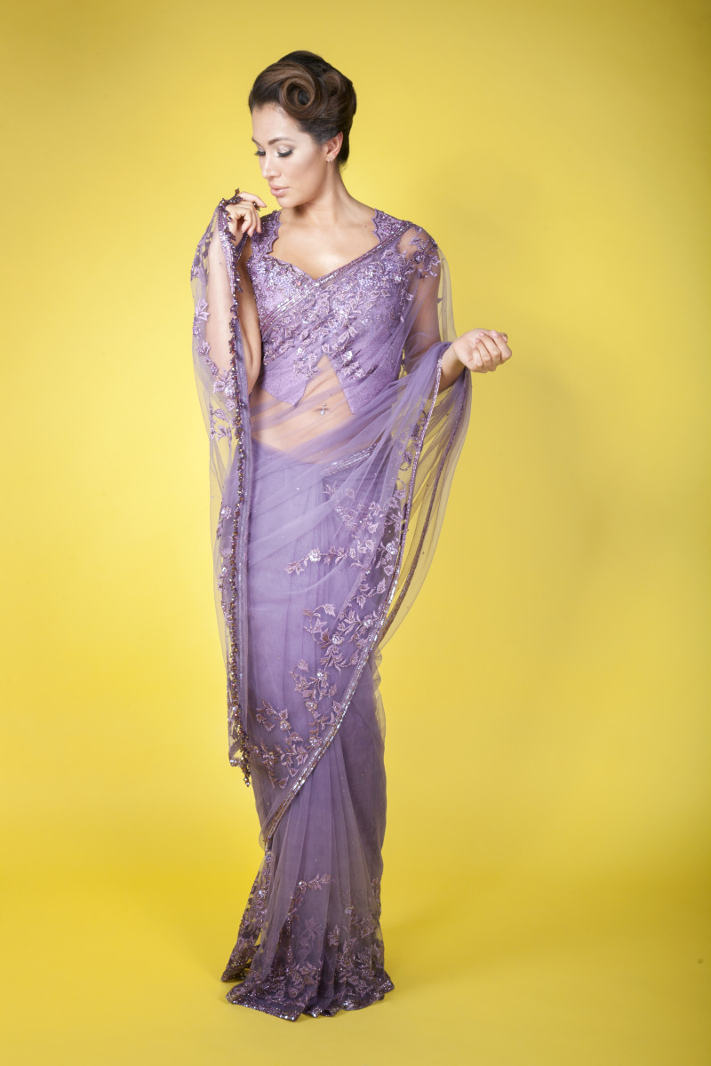 Soiree Mauve Saree and Corset