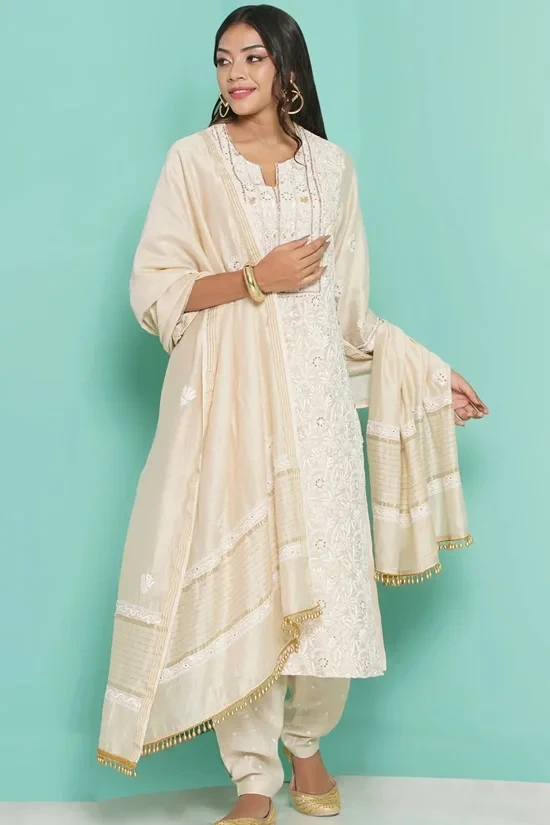 Chikankari Sequin Tunic Salwar Set
