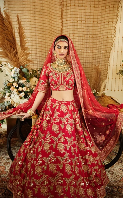 Kashish Maroon Meenakari Lehenga
