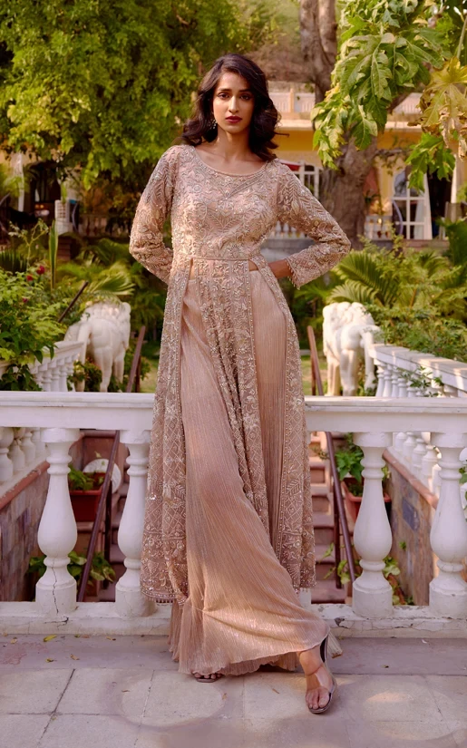 Gold Embroidered Jacket with Trousers