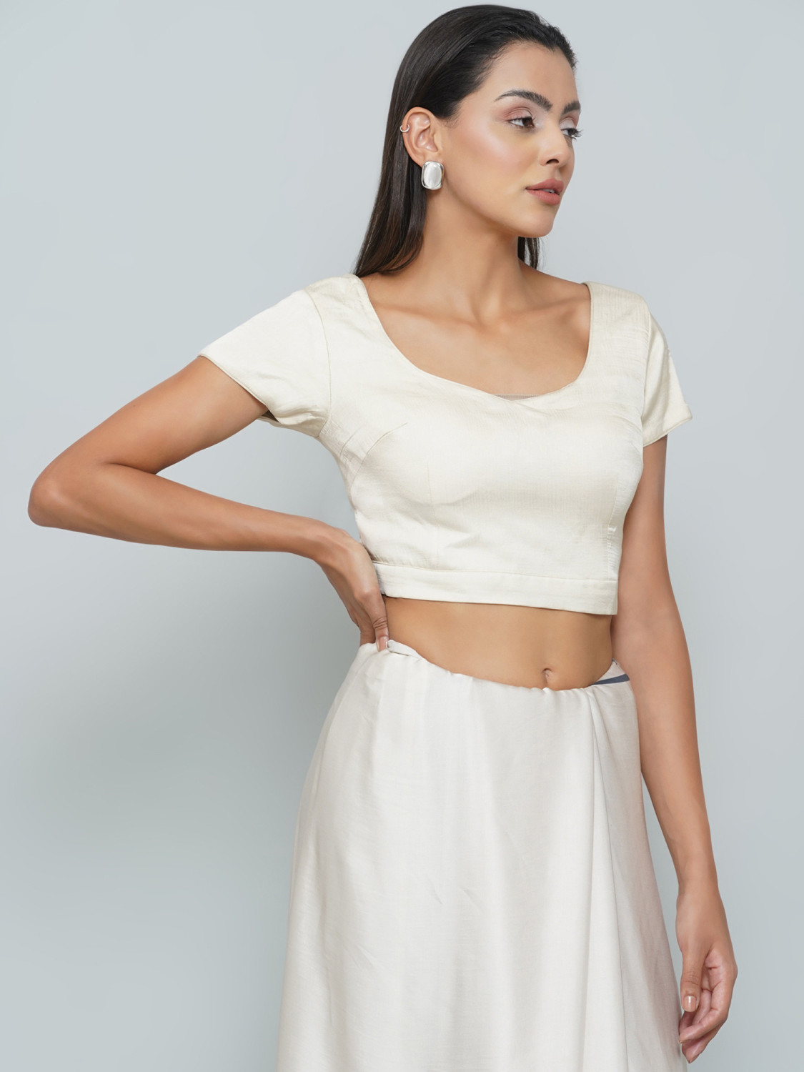 LDN Sleeves and belted blouse - Cream