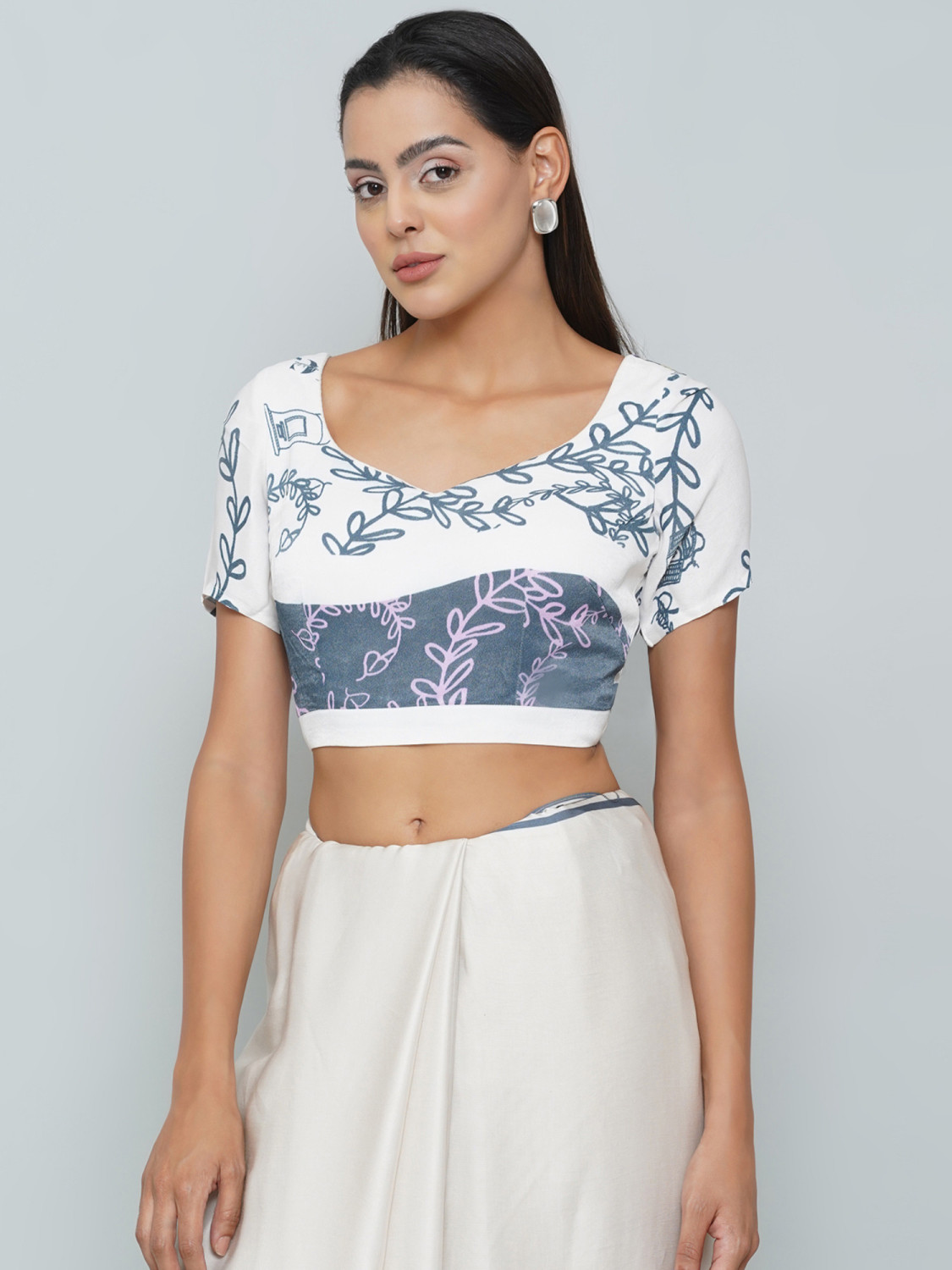 LDN print tie-back Blouse