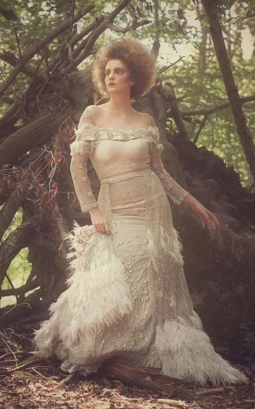 Mystical Feather Cape & Gown - Silver