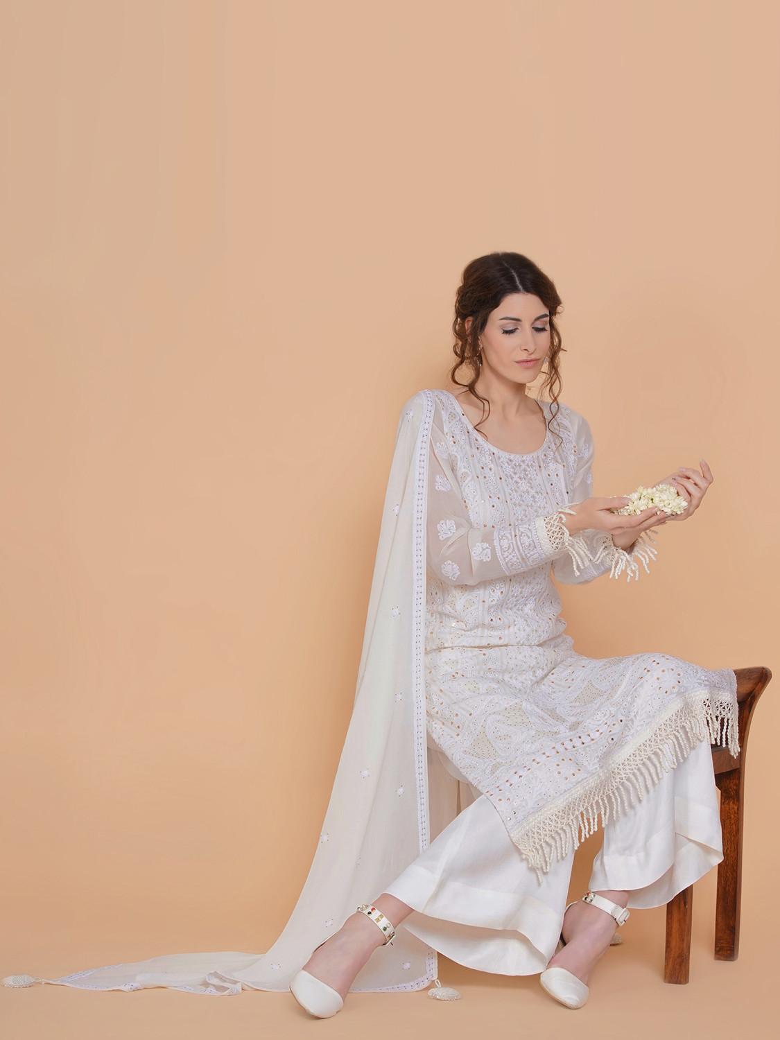 Ethereal Chikankari Tunic & Trouser